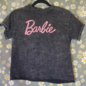 Barbie Black Logo Crop Top